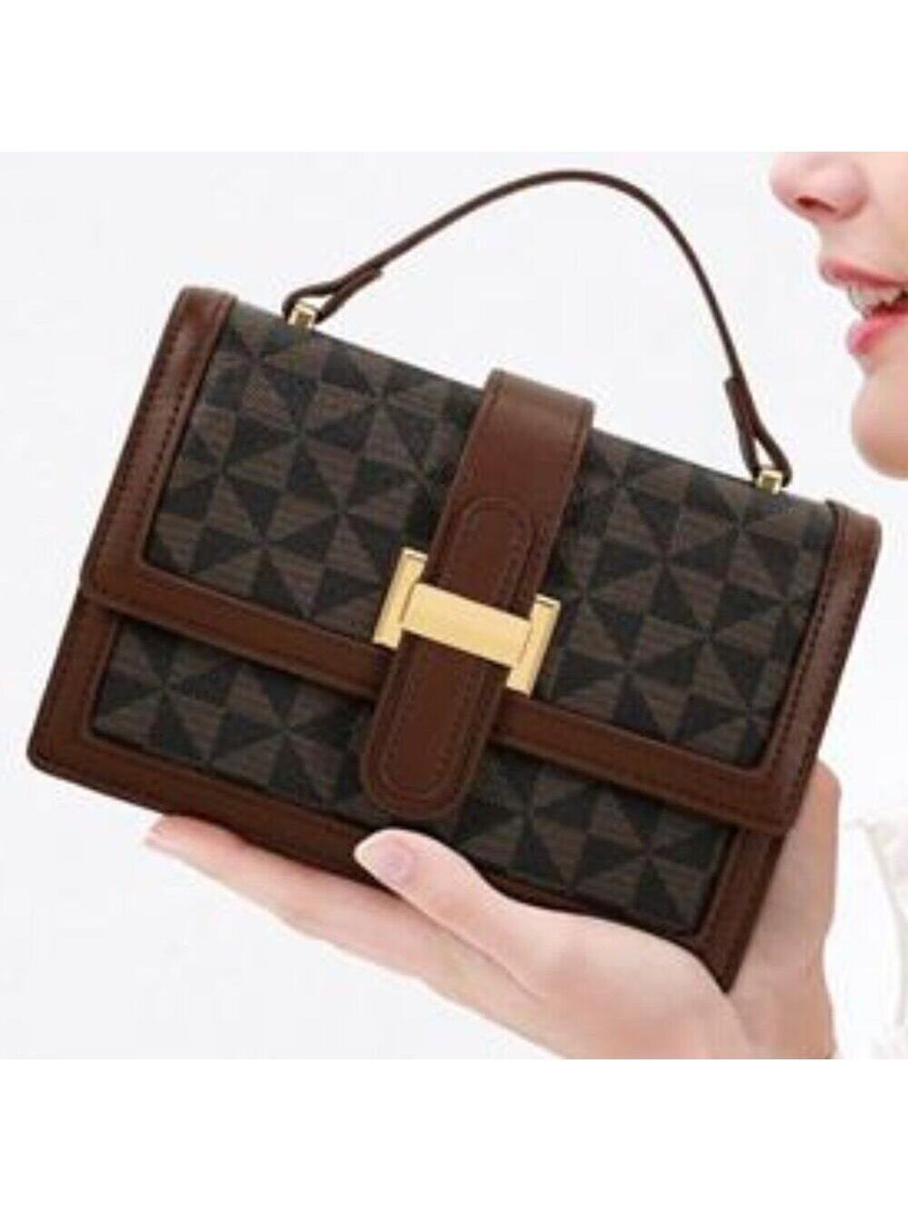 Crossbody Bags Top Handle Purses for Lady, Brown Vegan Leather Women's Handbags